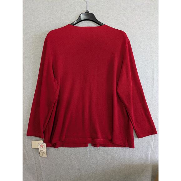 Erena Blouse Women's Plus 2X Red 2 In 1 Style with Inner Long Sleeves Top NWT - Picture 10 of 11